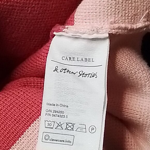 PARIS ATELIER & OTHER STORIES MULTI-COLORED STRIPED MOCK SWEATER SIZE S - Picture 6 of 8